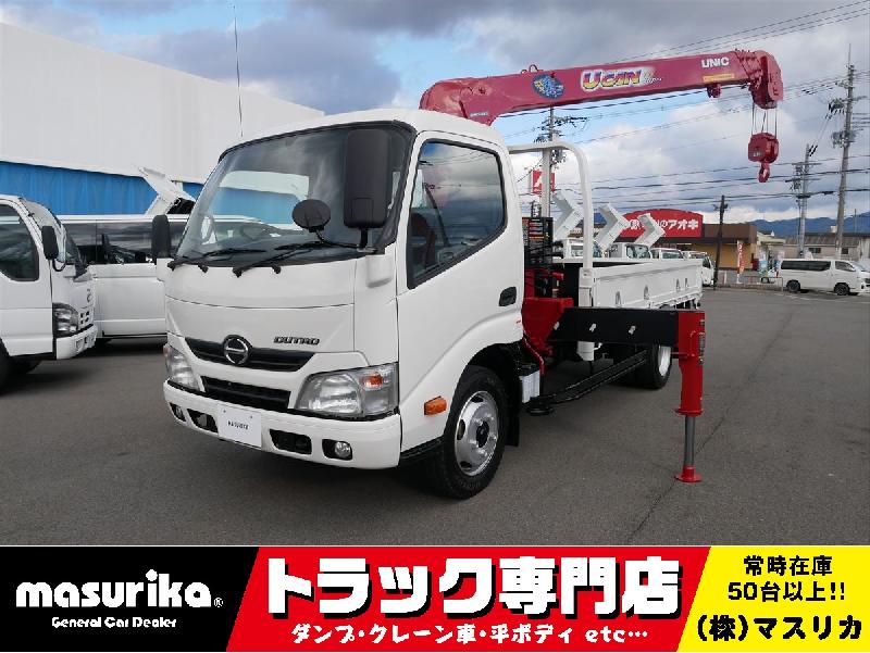 日野　デュトロ　４段クレーン　ラジコン付/平成25年12月式/走行4万㎞/検査受渡/