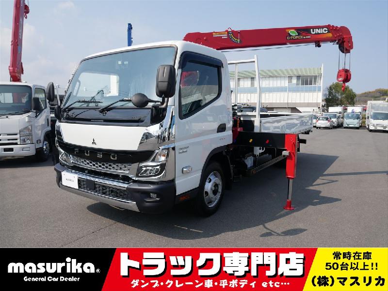 三菱　キャンター　4段クレーン　ラジコン付/令和6年　8月式/走行500㎞/検査受渡/